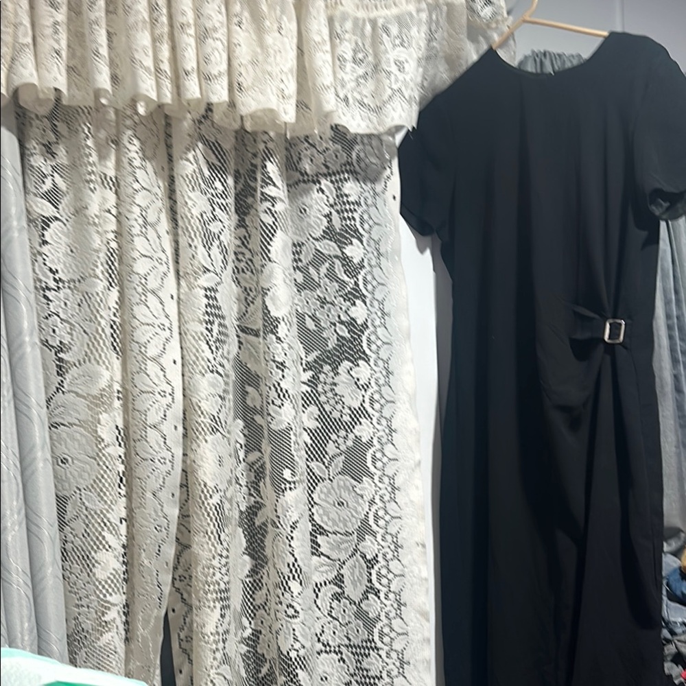 Chic Black Long Sleeve Dress with Buckle Accent